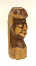 A carved wooden bust, 42cmH