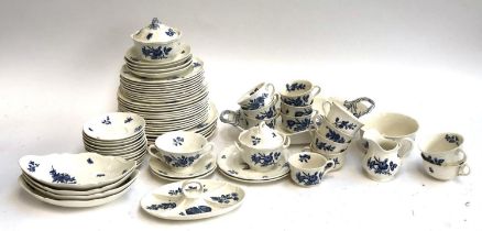 A large Wedgwood Etruria blue and white dinner service, approx. 70 pieces
