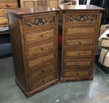 A pair of modern cabinets, each with six drawers, 60x47x122cm