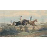 After Ben Herring, 'Over a Fence in Good Style', coloured engraving, published 1876 by G. P.