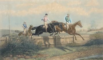 After Ben Herring, 'Over a Fence in Good Style', coloured engraving, published 1876 by G. P.