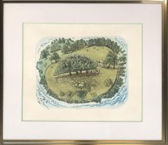 Glynn Thomas, Suffolk Meadow, lithograph, signed, titled and numbered 35/150, the plate 27x35cm