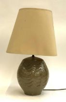 A studio pottery table lamp, 52cmH to top of shade