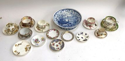 A mixed lot of teacups and saucers, to include Hammersley, Royal Albert, Stoke Crescent, Paragon,