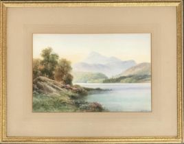 H.M Krause, early 20th century watercolour of a highland loch, 23x36cm