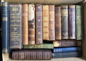 MISCELLANEOUS BINDINGS AND VINTAGE BOOKS: 15 + volumes in various states of repair.