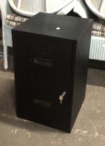 A powder coated two drawer filing cabinet, 40cmW