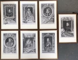A set of seven George Virtue engravings, King's and Queens, Edward VI, Henry VII, Mary I, Henry