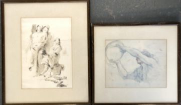 Two prints, after Ludovico Carracci, and Tiepolo, 21.5x26.5cm and 31.5x23cm