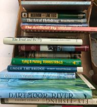 A mixed box of books on salmon and trout fishing, to include John Veniard, 'The Ex', and 'The