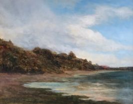 Cyril Christensen, coastal landscape, 20th century oil on board, signed lower left, 39x49.5cm