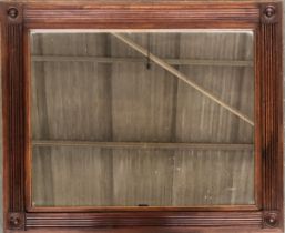 An early 20th century mahogany framed overmantel mirror, 76x92cm