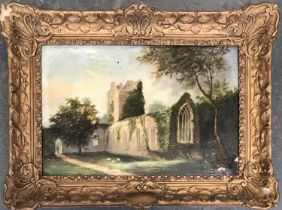 Attributed to J.A Connor, 19th century oil on board, 'Muckross Abbey, Killarney, 30x45cm; together