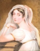 After Sir Thomas Lawrence (1769-1830), portrait of Mrs Cumberbatch, nee Charlotte Jones, oil on