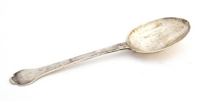 A James II trefid spoon, probably by Thomas Sadler, rattail bowl, the reverse of the terminal