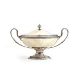 A George III silver twin handled urn and cover, with bedded rim, by Daniel Smith & Robert Sharp,