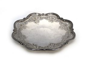 A pierced sterling silver bonbon dish retailed by Shreve Crump & Low Co., 20.5cm wide