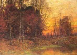 Possibly Henry John Yeend Kingevening, landscape, oil on canvas, 55x75cm