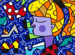 Romero Britto (Brazilian, b.1963), 'Shoes Shoes', acrylic on board, signed, the frame with gallery