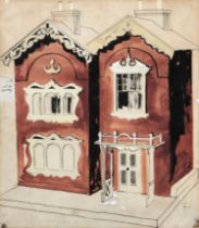 John Piper (1903-1992), study of a dolls house, watercolour and ink, dated Dec '43, 30.5x27cm The