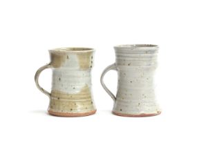 Gustave Tiffoche (French, 1930-2011), studio pottery tankards, each signed to base, one with pottery