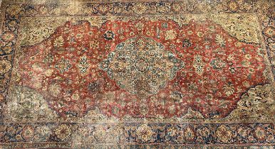 A very large Persian tabriz rug, 530x280cm Provenance: property of the Lady Teynham, Pylewell