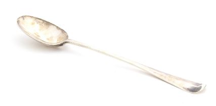 A very early Hanoverian pattern silver serving spoon, dated for London 1710, 31.5cm long, 4.6ozt