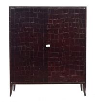 Philippe Delzers for Elitis, Chacun Sa Verite crocodile leather cabinet, opening to shelves and