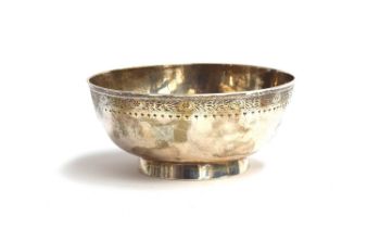 A small Victorian silver bowl by George Angell & Co, London 1862 engraved rim, retailed by