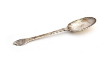 A Charles II trefid spoon, hallmarked for London 1680, rattail bowl, the reverse of the terminal