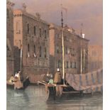 Samuel Prout (1783-1852), watercolour of a Venetian canal, 21x18cm