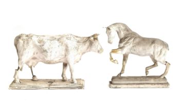 After D. Brucciani & Co., a 19th century anatomical plaster study of a bull (af), marked to base,