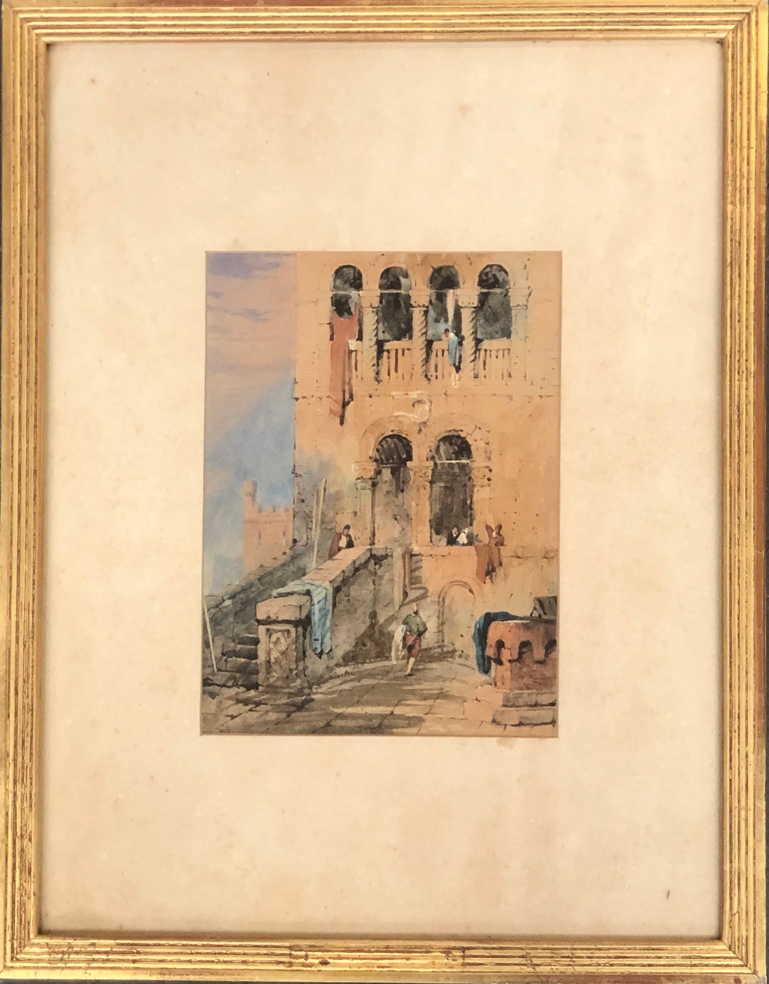 Samuel Prout (1783-1852), 'Palace at Venice', watercolour, 23x16.5cm - Image 2 of 2