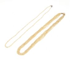 A 19th century multi strand seed pearl necklace, 9ct gold bolt ring clasp, 40cm long unclasped