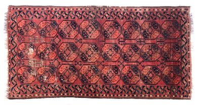 A red ground Turkmen Ensari rug, 102.5x204cm