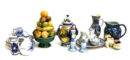 A mixed lot of ceramics to include mainly continental ceramics, Porches Algarve candlestick holders;