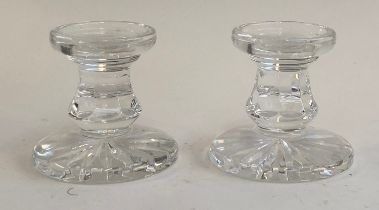 A pair of Waterford crystal candlestick holders, 9cmH