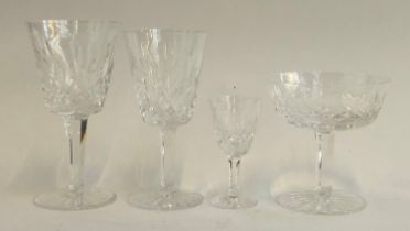 A large quantity of mainly Waterford cut glassware to include red wine glasses (9), white wine