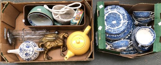 A quantity of Palissy Avon Scenes ceramics; together with a box of other mixed items to include