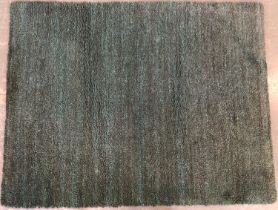 A thick shag dark green rug, 200x155cm