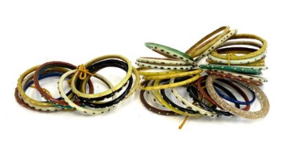 A quantity of vintage glass bangles