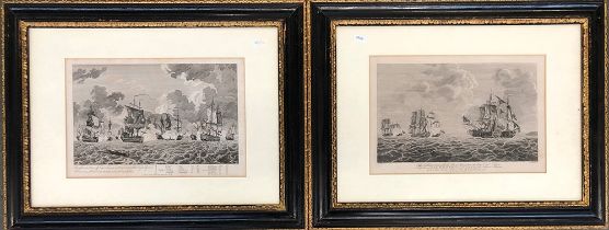 Three 18th century engravings After F Swain, 'The Gallant Action off the Isle of Man ...' and 'The