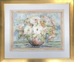 Rosita Manser (20th century South African), watercolour study of roses, signed in pencil lower