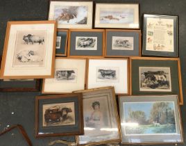 A quantity of mainly 19th century hand coloured prints of cows; After C. Debrusle, 'La