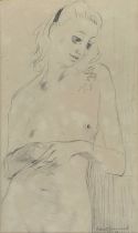 Ernest Greenwood RA RCA (1913 - 2009), a study of a nude, pencil on paper, signed and dated 1950,