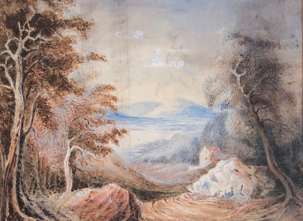 Attributed to John Varley (1778-1842), Borrowdale, c.1810, watercolour landscape, 17.5x23.5cm