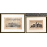 Local interest: two early 19th century engravings 'View of the Cathedral Church in Exeter, Devon',