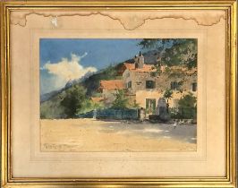 Reynold Jones, watercolour of a Corsican villa, dated 1893, 25x34cm, the reverse with provenance