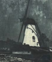 Paul Biesemann (Dutch, 1896–1943) Windmill, etching, signed and titled in pencil, 29.5 x 24.5cm