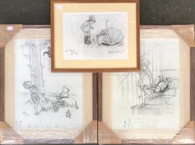 After Ernest Howard Shepard, three Winnie the Pooh prints, 41x30cm and 21x28cm (3)